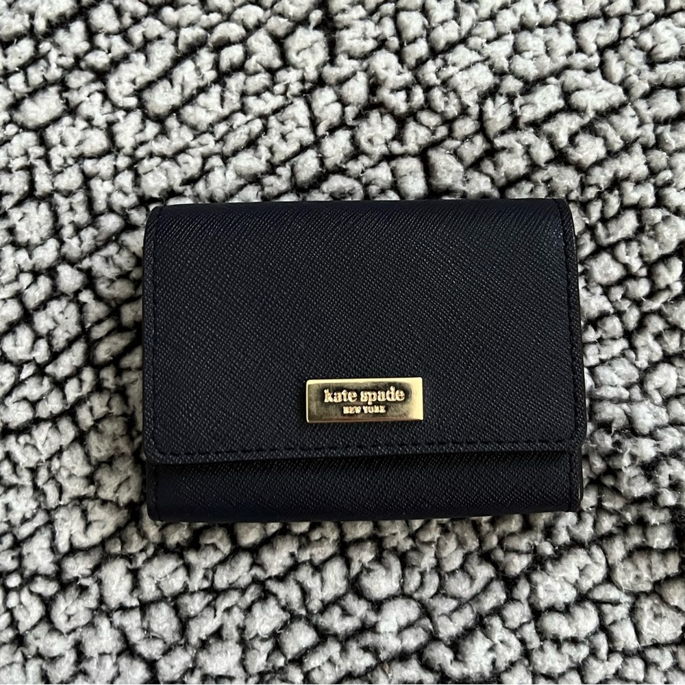 Kate spade black flap wallet